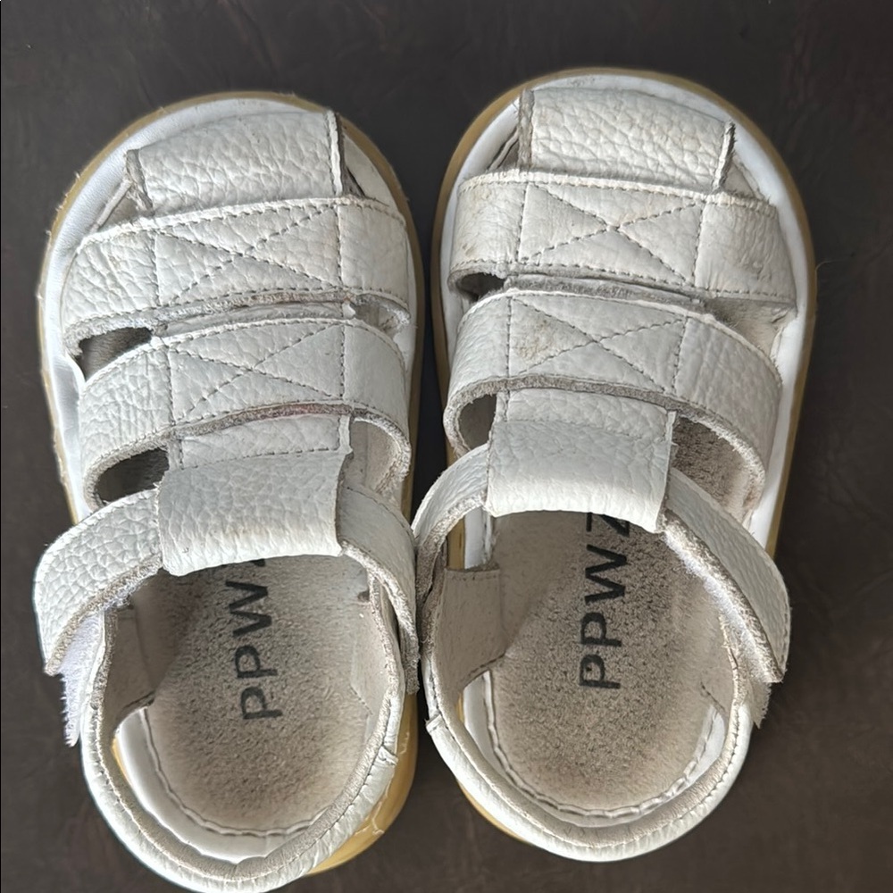 Toddler White Velcro Sandals